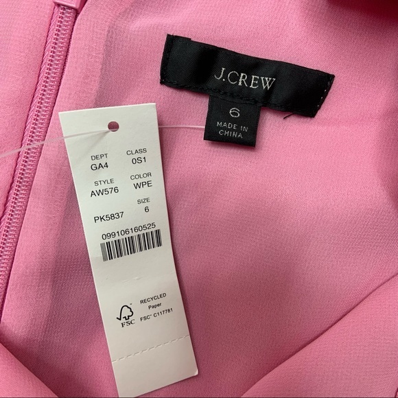 NWT J.Crew Ruffleneck shift dress Size 6 - Picture 8 of 9